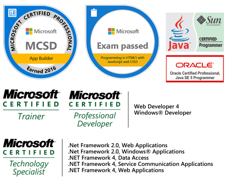 Certification logos of Sangita Mahajan